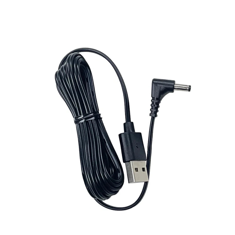 Black USB cable with a plug on a white background
