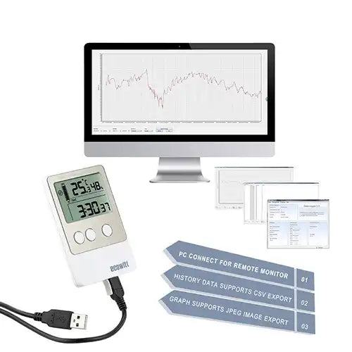 Ecowitt DS102 USB Temperature & Humidity Data Logger_weatherspares_co_uk