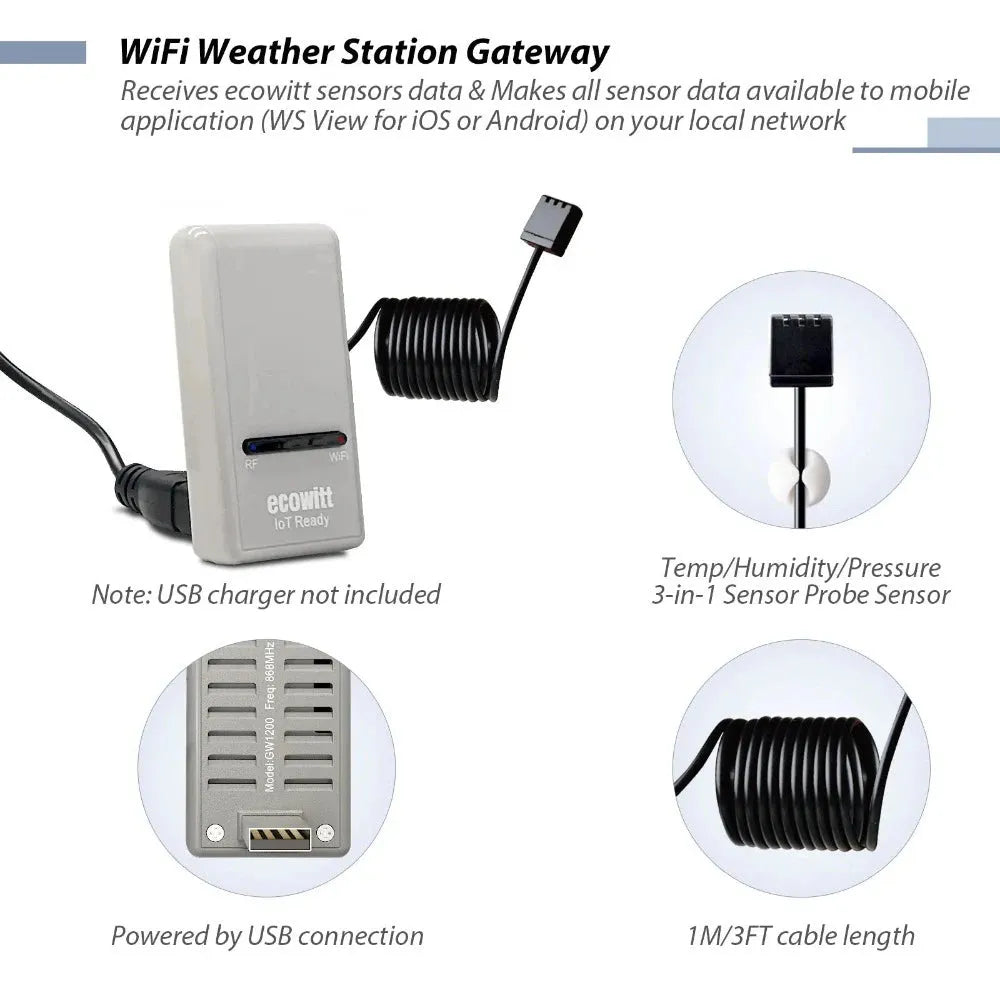 Ecowitt GW1202 with WiFi IoT Gateway & 3 Outdoor Sensors_weatherspares_co_uk