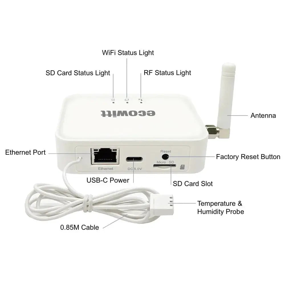 Ecowitt GW3000 WiFi or Wired Gateway with SD Card Slot_weatherspares_co_uk
