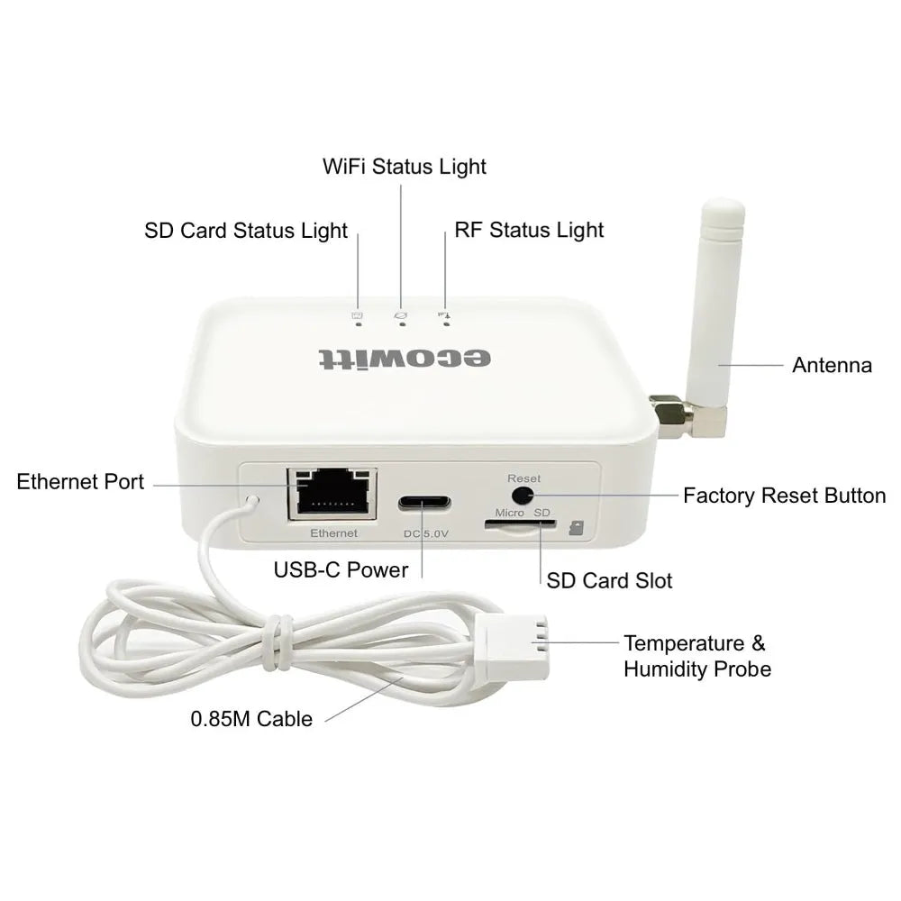 Ecowitt GW3000 WiFi or Wired Gateway with SD Card Slot_weatherspares_co_uk