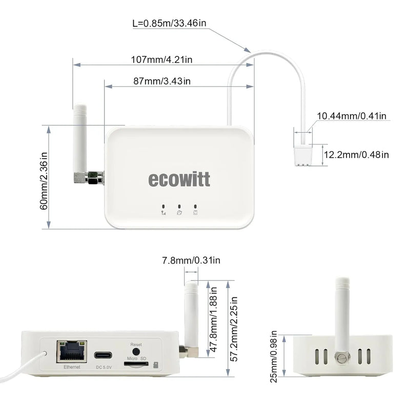 Ecowitt GW3000 WiFi or Wired Gateway with SD Card Slot_weatherspares_co_uk