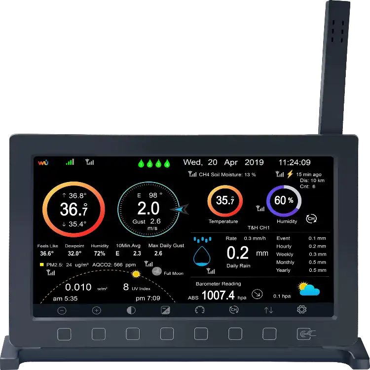 Ecowitt HP2560_C TFT Full Colour Display Console & Power Cable_weatherspares_co_uk