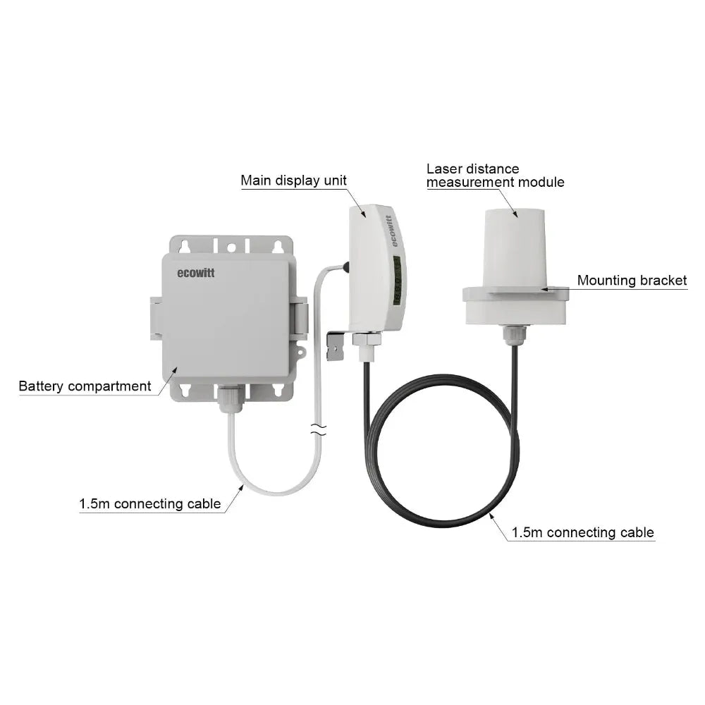 Ecowitt LDS01 Laser Depth Sensor for Snow, Liquid, River etc_weatherspares_co_uk
