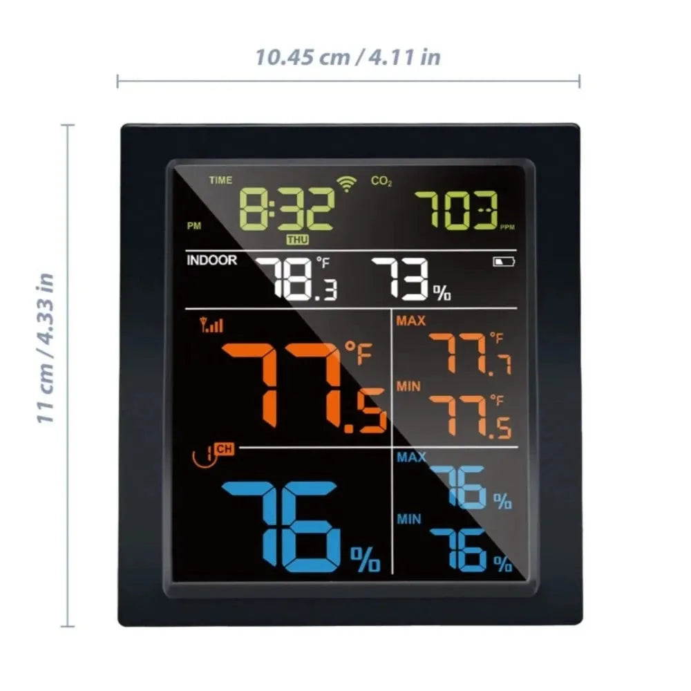 Ecowitt WN1821 CO2 Monitor with WiFi & Separate Temperature & Humidity Sensor_weatherspares_co_uk