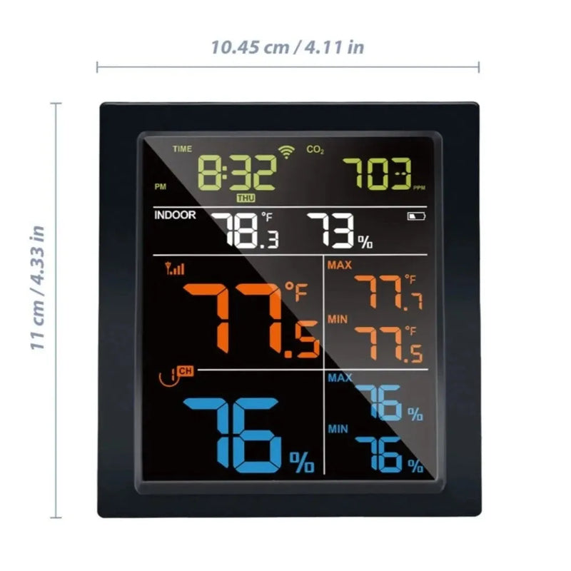 Ecowitt WN1821 CO2 Monitor with WiFi & Separate Temperature & Humidity Sensor_weatherspares_co_uk