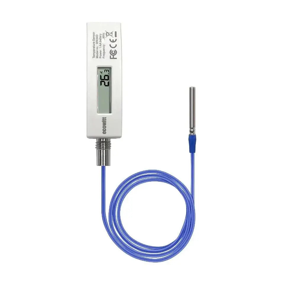 Ecowitt WN34D IP65 Liquid Extended Reading Temperature Sensor_weatherspares_co_uk