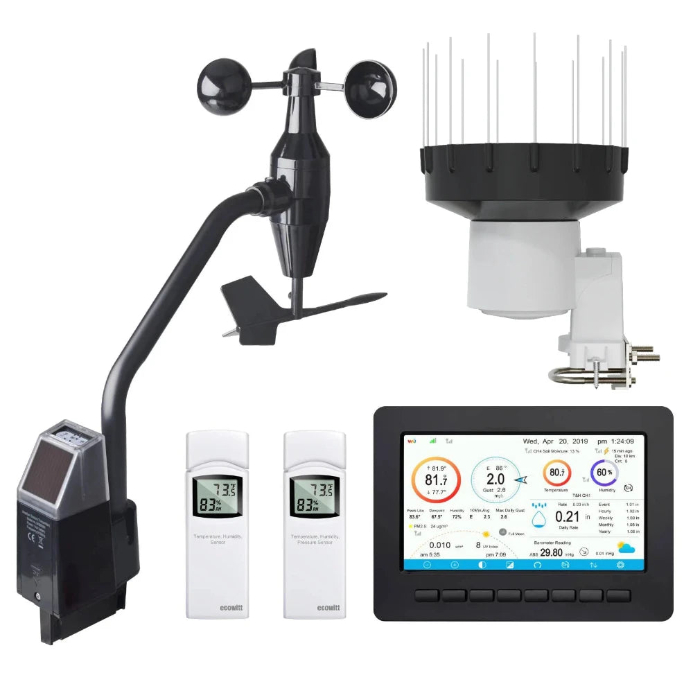 Ecowitt HP2552 with 7" TFT Display & 3 Outdoor Sensor Weather Station