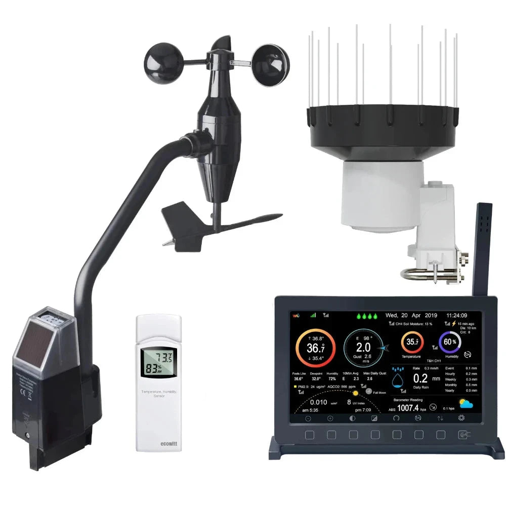 Ecowitt HP2562 Weather Station with 7" TFT Display & 3 Outdoor Sensors