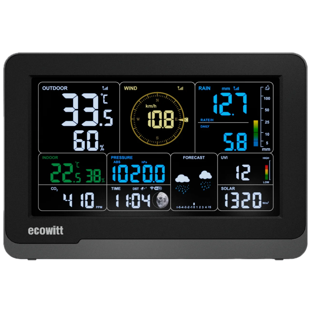 Ecowitt WS3910_C 7.5" Colour Display Console with CO2 Sensor