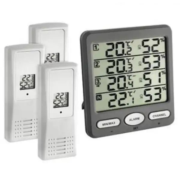 TFA KLIMA-MONITOR 3 Channel Temperature & Humidity Station 30.3054.10_weatherspares_co_uk