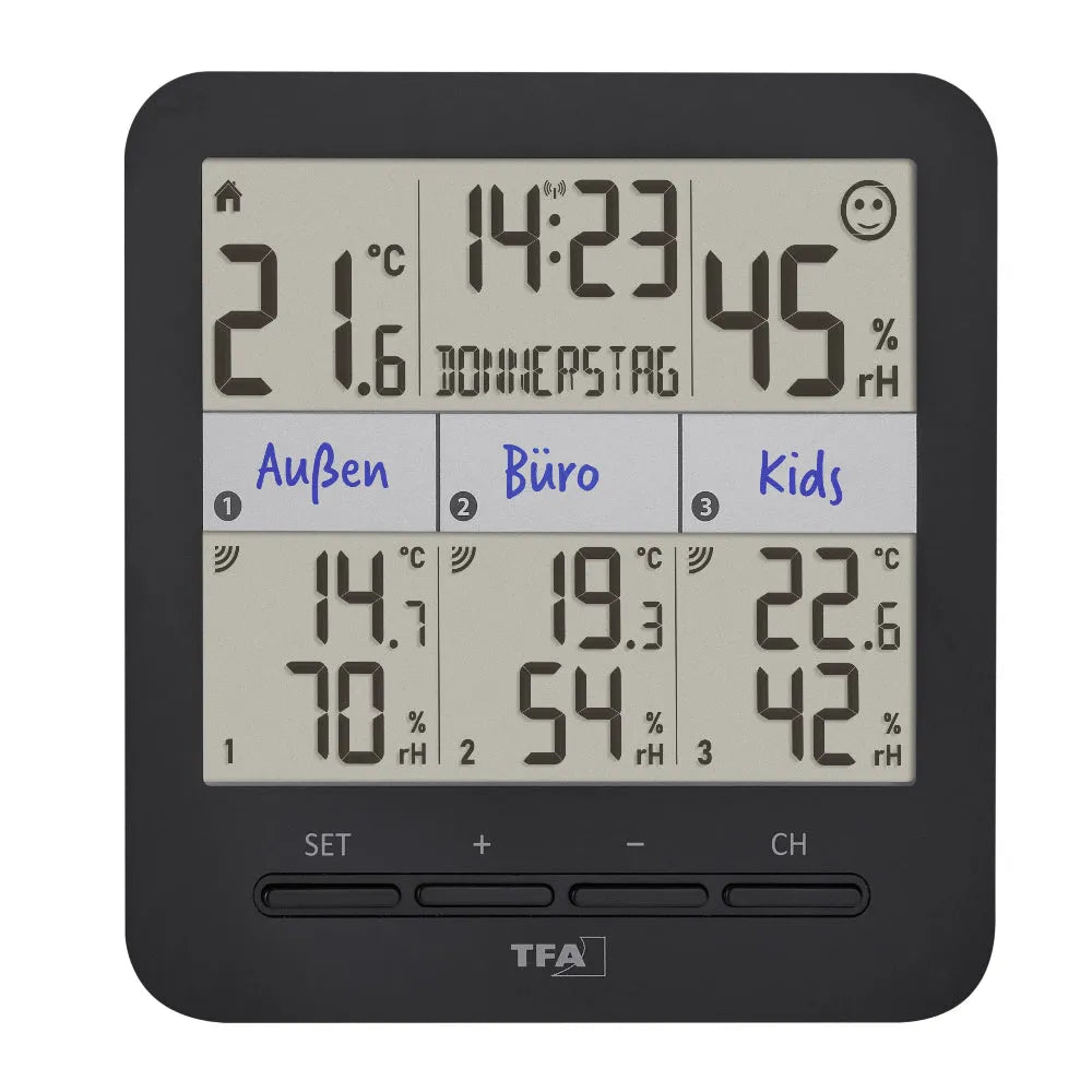 TFA KLIMA @ Home2 with 3 sensors 30.3075.01_weatherspares_co_uk