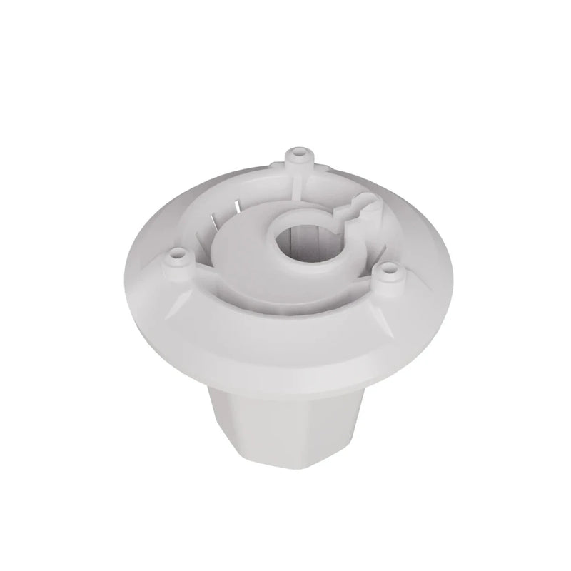 White plastic component on a white background