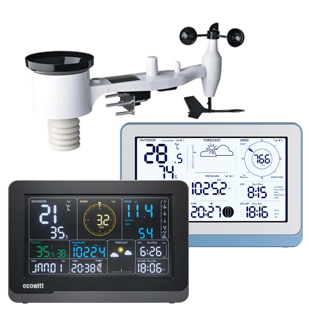 Ecowitt WS3800/WS3900 with 7.5" Mono/Colour Display, 7-in-1 Sensor & WiFi